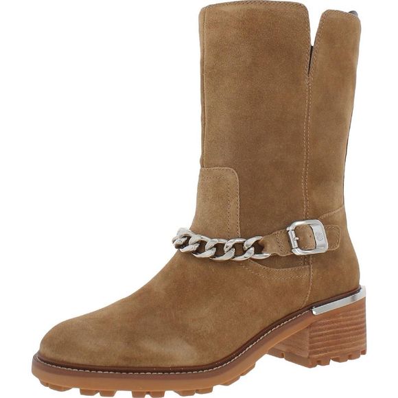 Vince Camuto Women's Keshilla Moto Boot - Leather Motorcycle Style Boot With Chain Detail - View #8